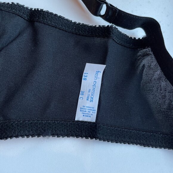 Vintage Fresh Expressions Soft Cup Bra Size 38C Black Lavish Lace Sexy NEW - Picture 8 of 9